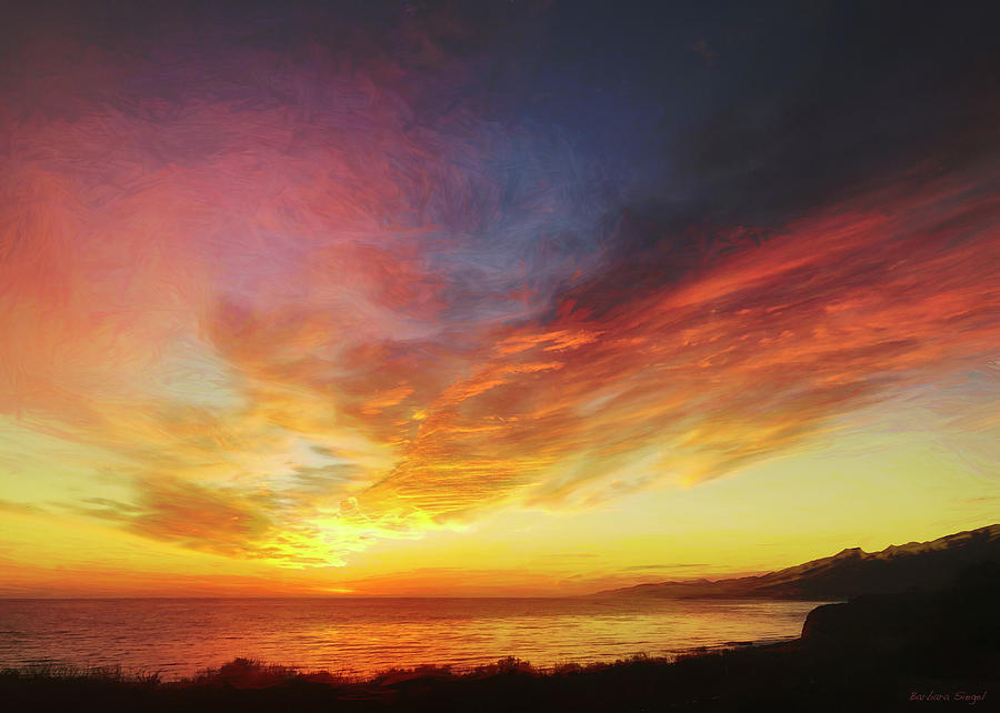 Gaviota Coast Sunset Photograph by Barbara Siegel