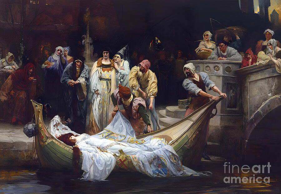 The Lady of Shalott, by George Edward Robertson, 1900, oil on canvas