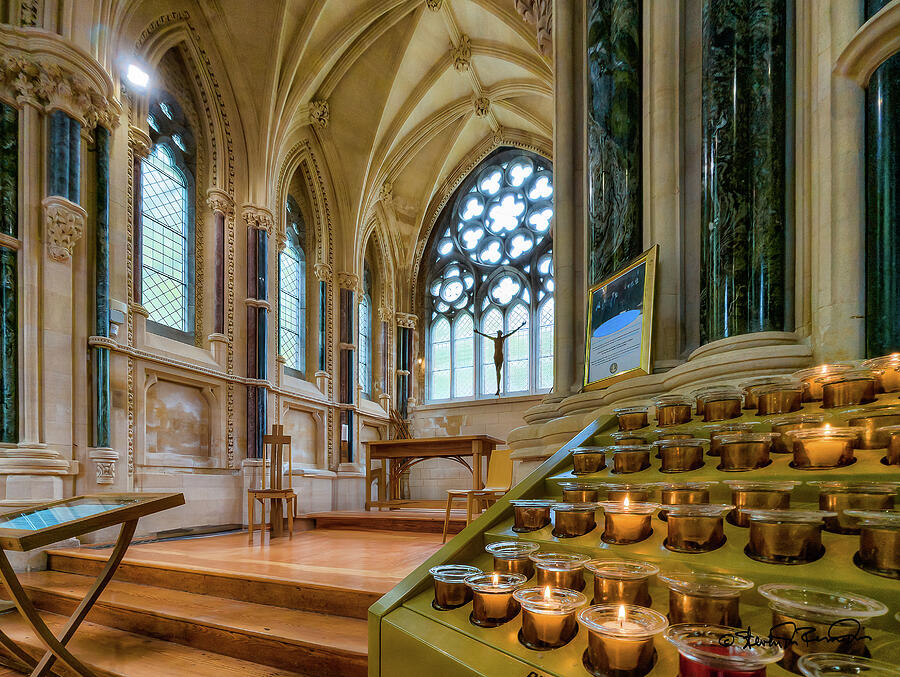 Glimmers of Hope in Kylemore Abbeys Serene Chapel Photograph by Steven Dos Remedios