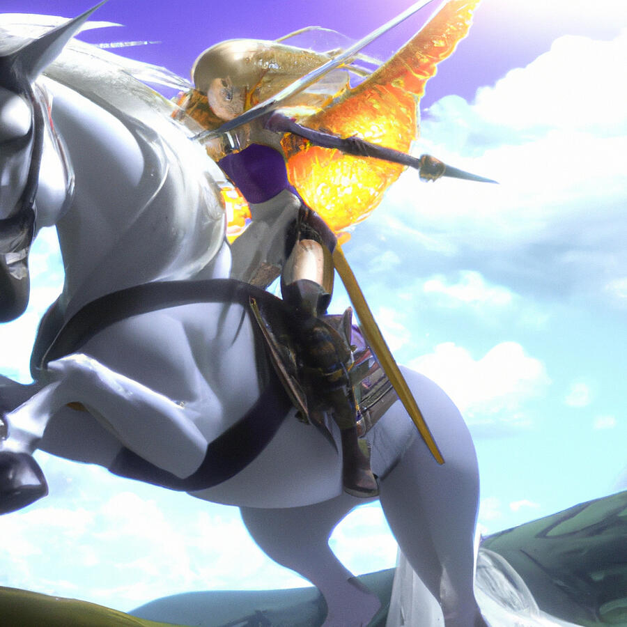 Goddess on a White Horse Mixed Media by Bencasso B