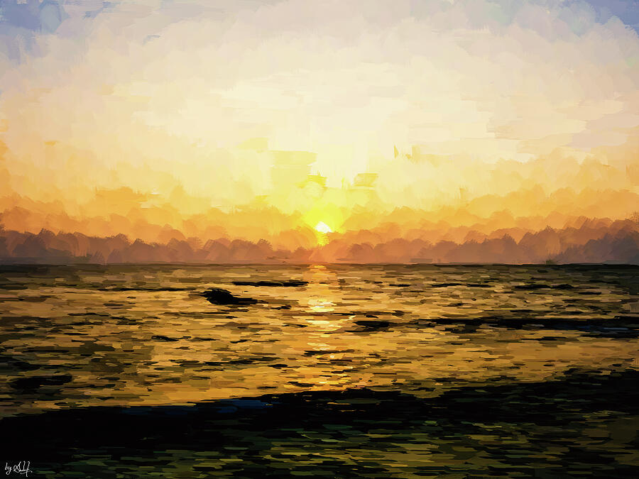 Golden Horizon Digital Art by Gradify Creations