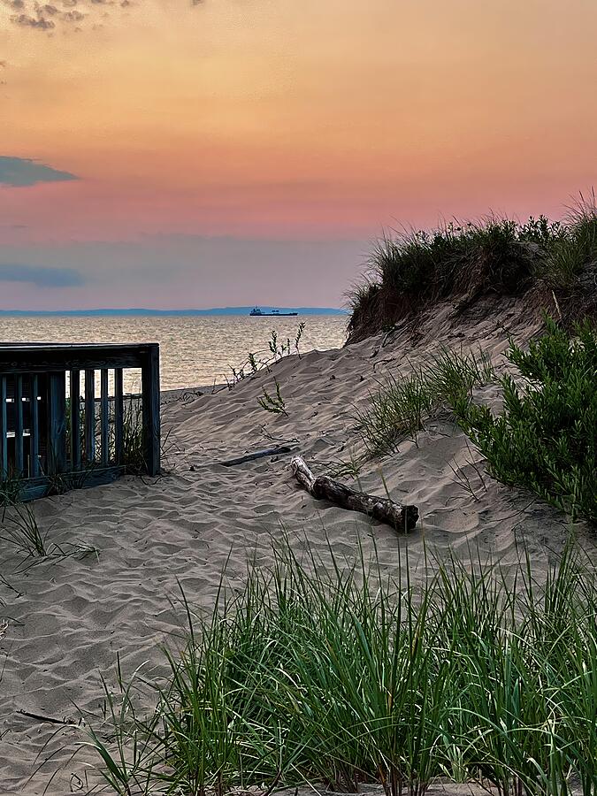 Golden Hour at Whitefish Point Beach Photograph by Deb Beausoleil