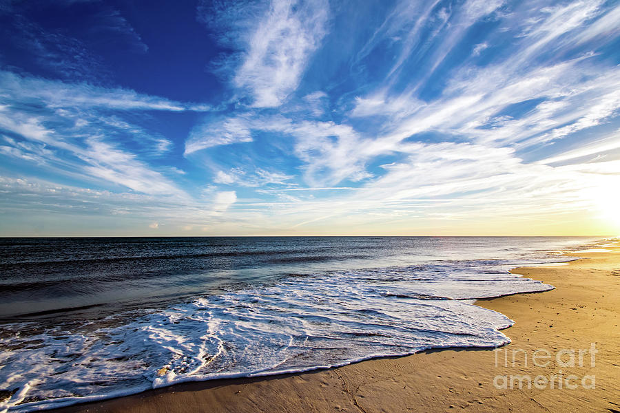 Golden Hour Beach Waves Photograph by Beachtown Views