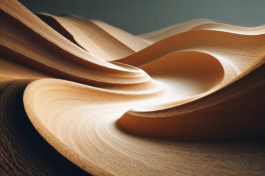 Abstract Desert Topography with Rhythmic Swirling Sand Dunes and Warm ...