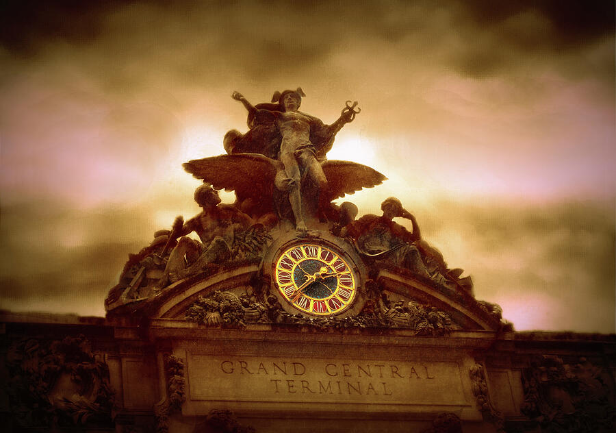 Grand Central Terminal Clock Sculpture Photograph - Grand Central Terminal by Jessica Jenney