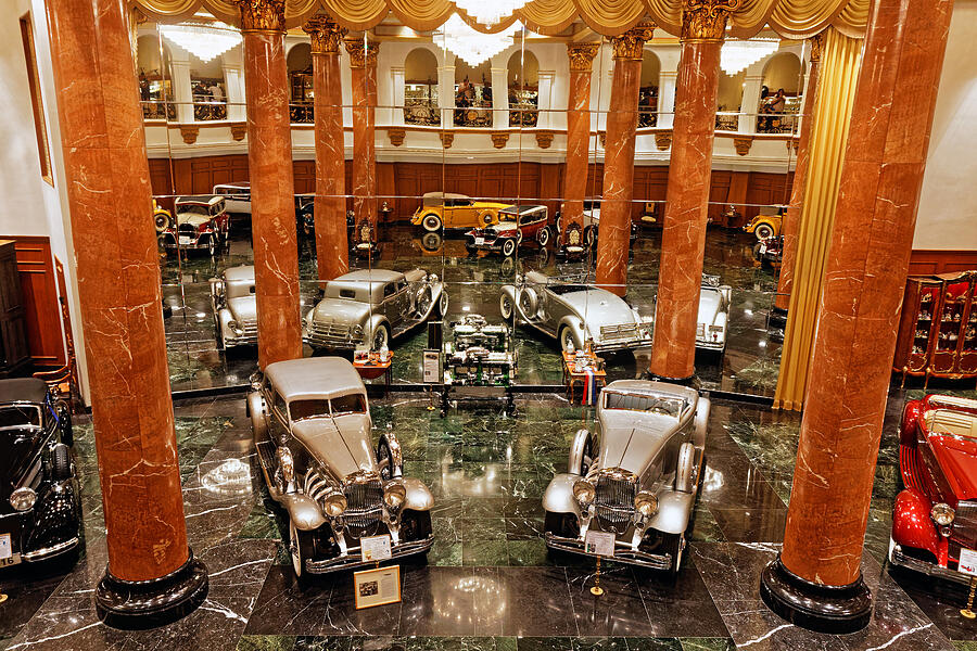 Luxury Vintage Car Exhibition Photograph - Grand Salon - Nethercutt Collection by KJ Swan