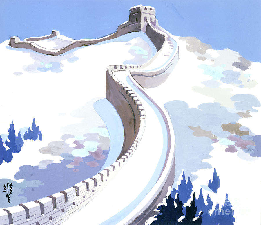 Great Wall of China - Winter Painting by Wan Weisheng