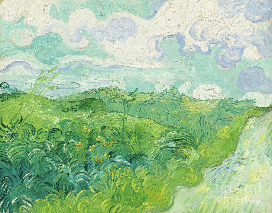 Green Wheat Fields, Auvers by Vincent van Gogh, 1890, art print