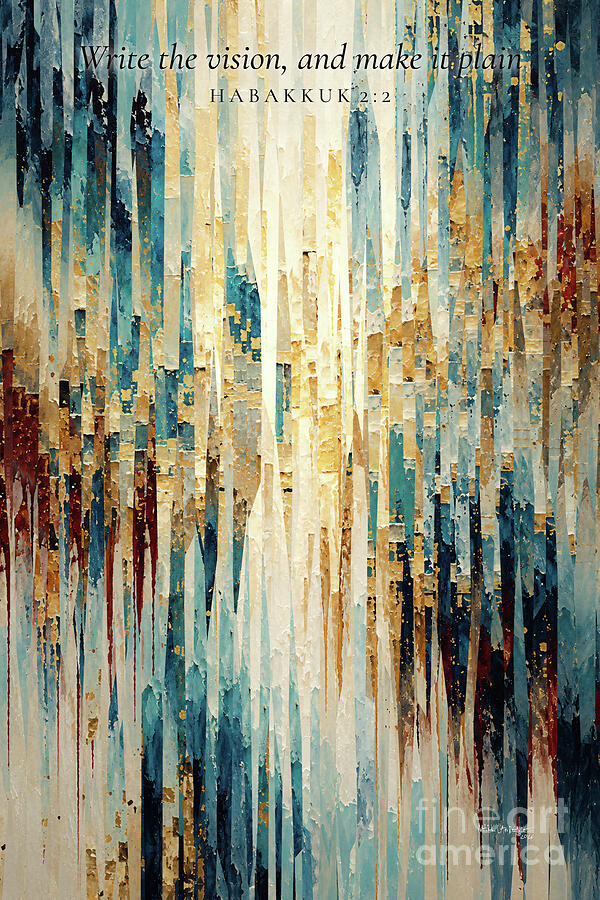 Abstract Geometric Composition Painting - Habakkuk 2 2 Bible Verse Wall Art, Write The Vision And Make It Plain by Mark Lawrence