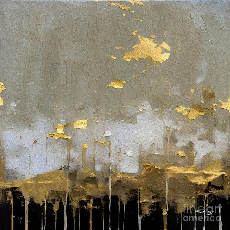 Haggai 2 9. Greater Glory in Gold. Abstract Christian Wall Art Painting by Mark Lawrence