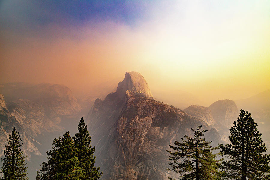 Half Dome Among the Fires Photograph by Cindy Robinson