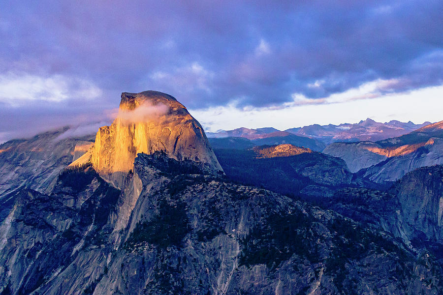 Half Dome Sunset Left Photograph by David Fountain