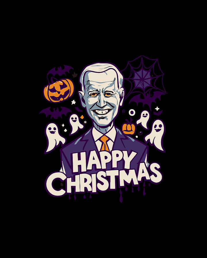 Happy Christmas Joe Biden Funny Halloween Digital Art by Flippin Sweet Gear