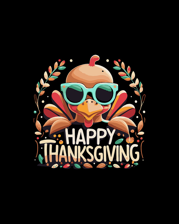 Happy Thanksgiving Turkey Digital Art by Flippin Sweet Gear