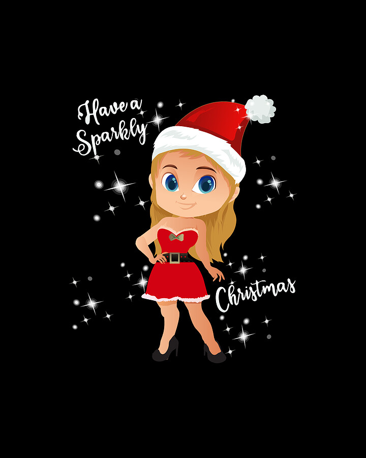 Have a Sparkly Christmas Girls Digital Art by Flippin Sweet Gear