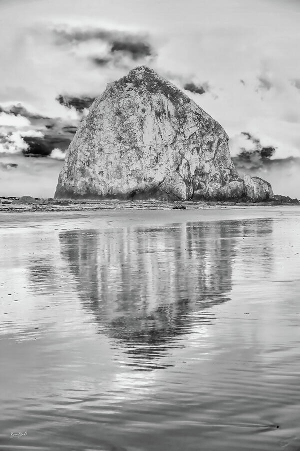 Haystack Rock Reflection Digital Art - Haystack Rock Reflection by Bruce Block