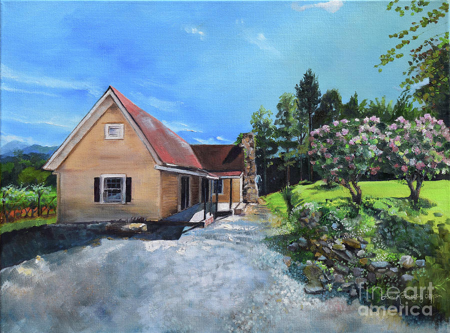 Henry Evans Homestead - Buckley Vineyards - Ellijay Painting by Jan Dappen
