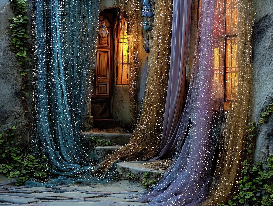 Hiding Behind Glitter Curtains by Eris And AI