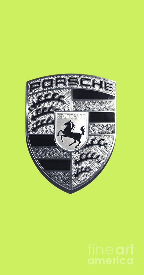 High Res Porsche Emblem Isolated BW Photograph by Stefano Senise