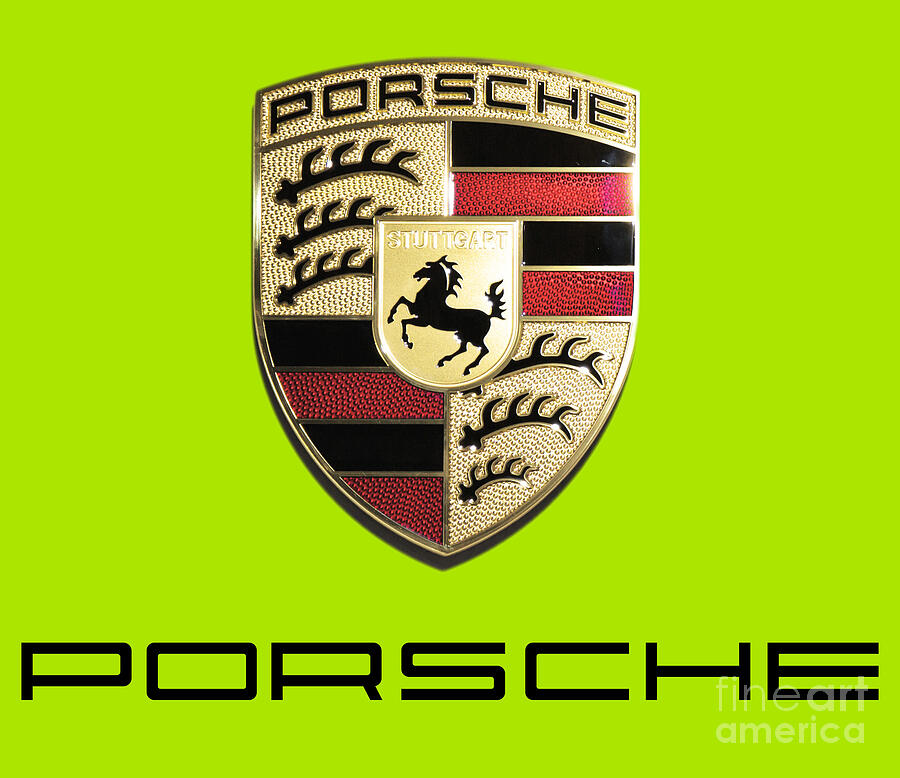 High Res Quality Porsche Emblem - Logo Isolated on Colorful Background Photograph by Stefano Senise