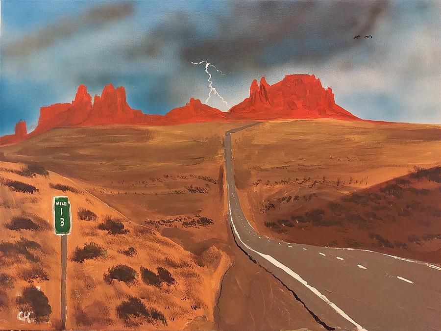 Highway to Monument Valley Overlook Storm by Chance Kafka