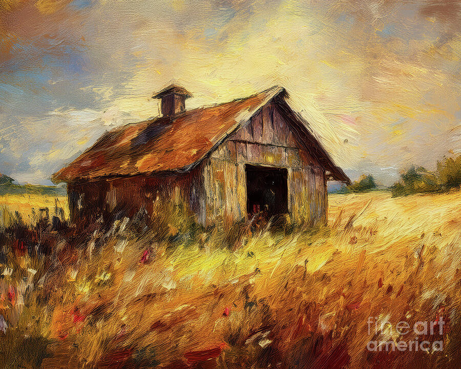 Hillside Shack Ai Art by Macro Abundance