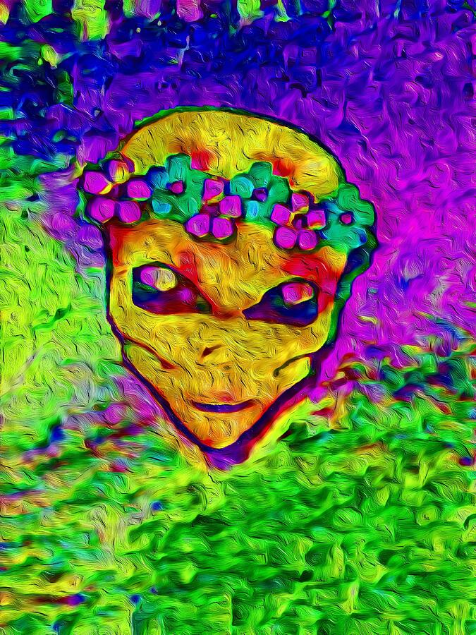Hippie Alien Mixed Media by Bencasso B