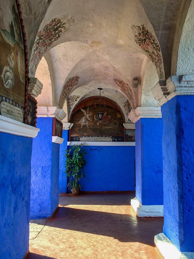 Historic Corridor at Santa Catalina Monastery, Arequipa, Peru Photograph by Travel Essayist