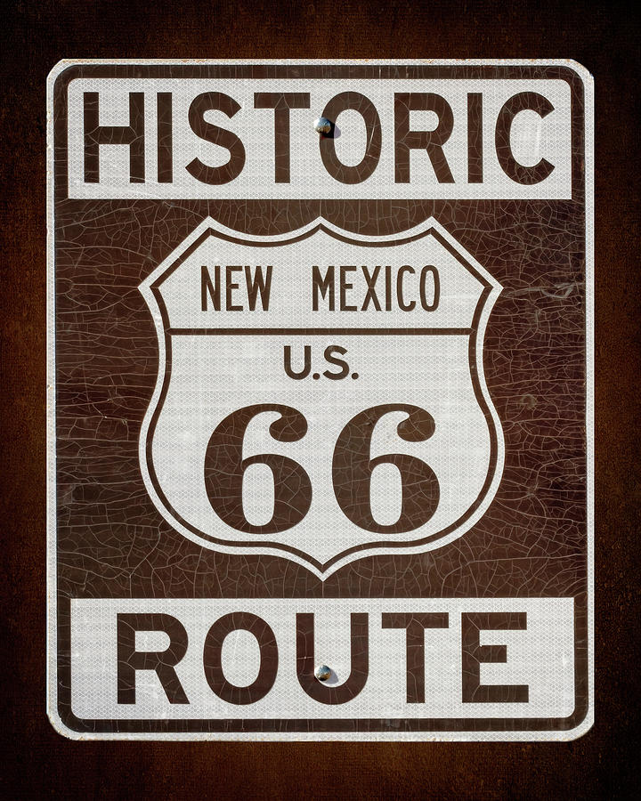 Historic Route 66 New Mexico Road Sign by Susan Rissi Tregoning
