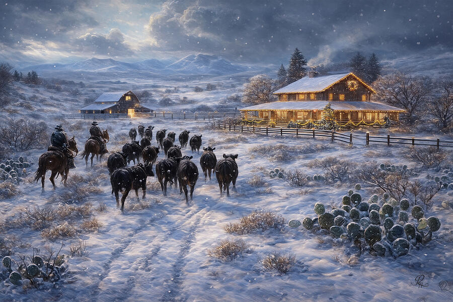 Winter Ranch Hand Homebound Through the Snow to the Empire Ranch by Robert Harris