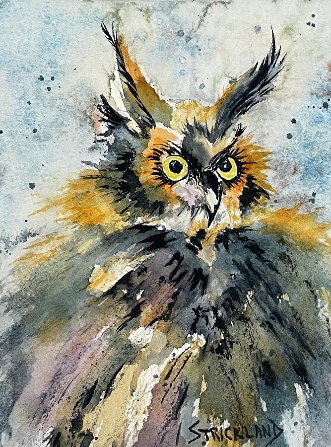 Hooty Owl Painting by Judy Strickland
