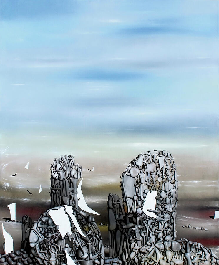 Hunted Sky by Yves Tanguy Painting by Yves Tanguy