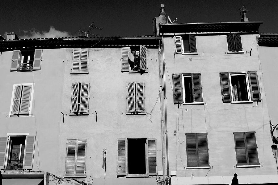 Hyeres,France,old town architecture,in black and white Photograph by Severija Kirilovaite