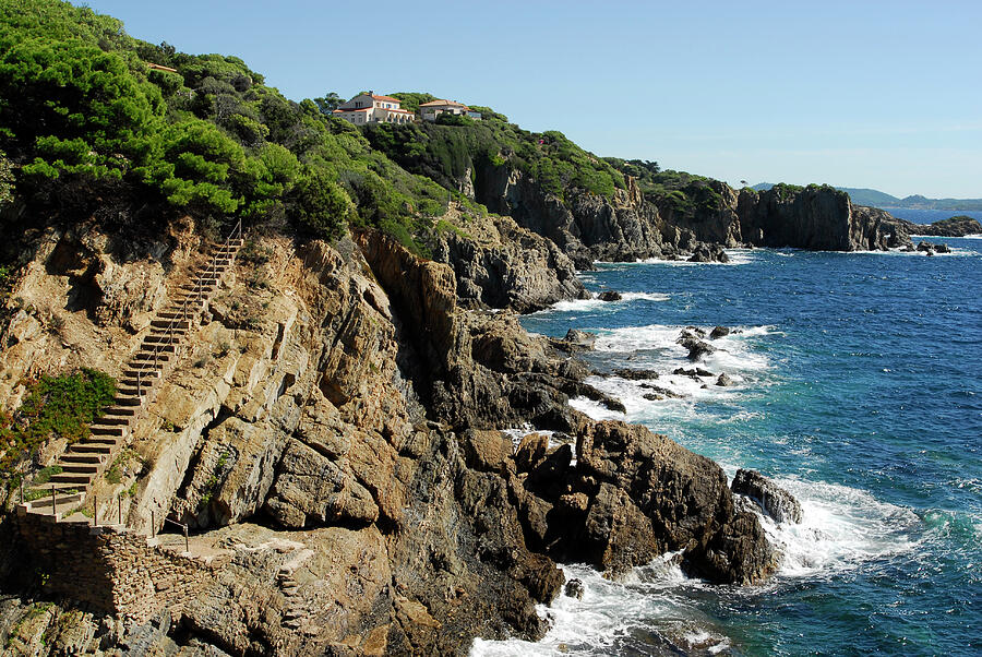 Hyeres,Giens,France,mediterranean sea,rocky coastline Photograph by Severija Kirilovaite