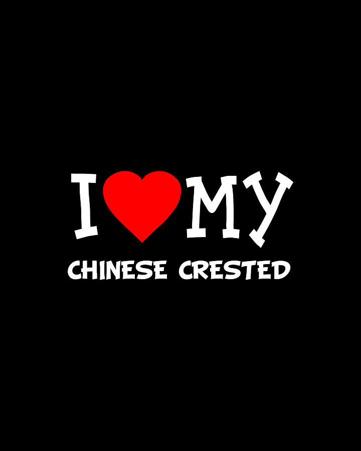 I Love My Chinese Crested Dog Breed Digital Art by Flippin Sweet Gear