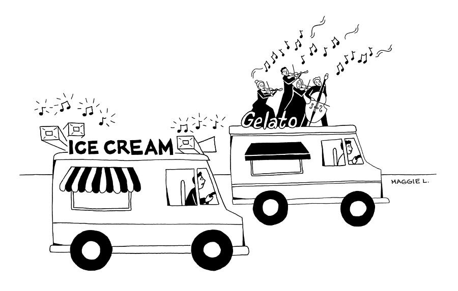 Ice Cream and Gelato Music Duel Drawing - Ice Cream Gelato by Maggie Larson