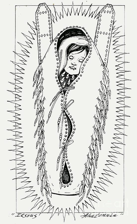 Iesous Ahatonnia Drawing by William Hart McNichols