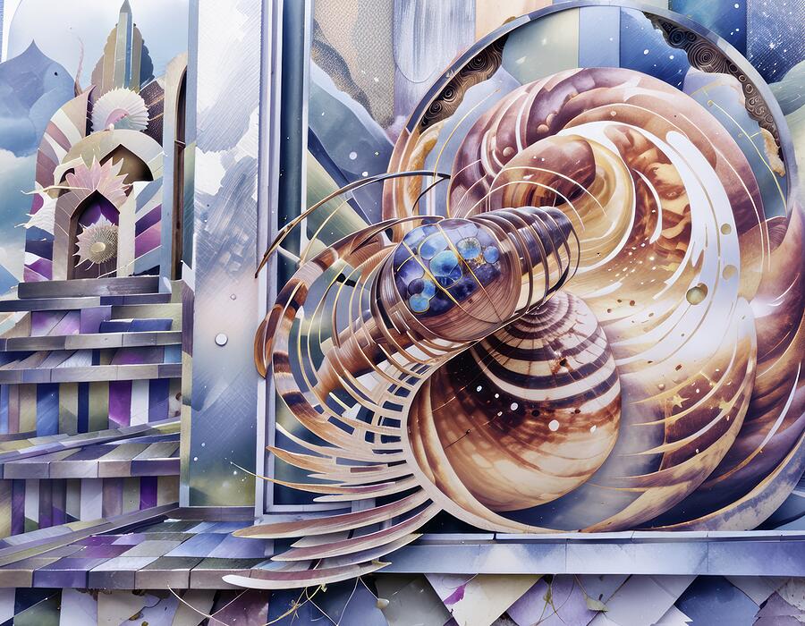 Futuristic Architectural Design Digital Art - In Motion by Eris And AI