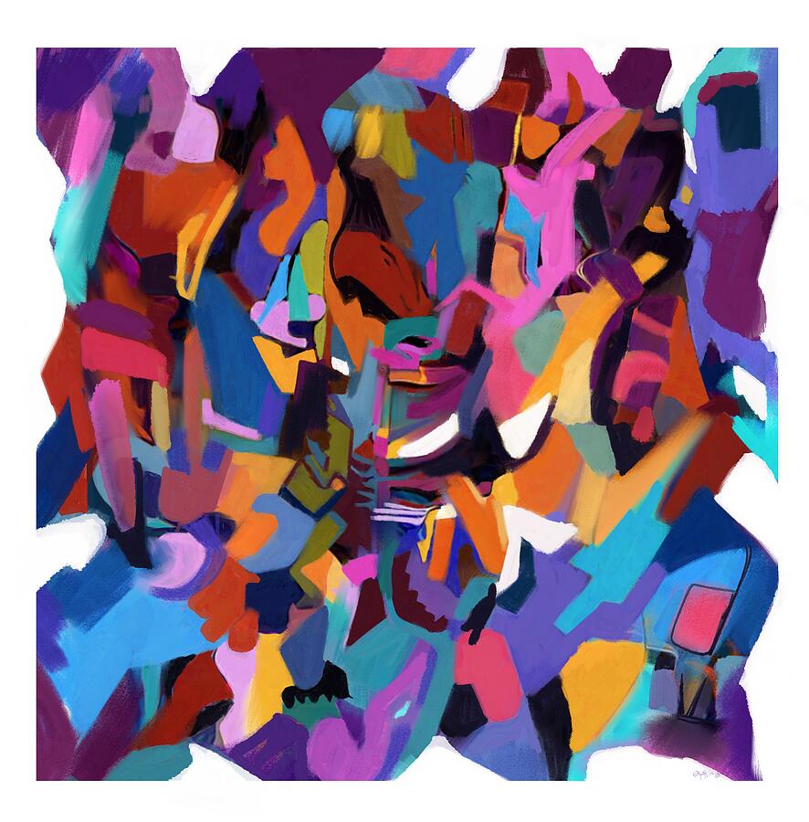 Vibrant Abstract Composition Painting - In the Works by Sonja Kraft