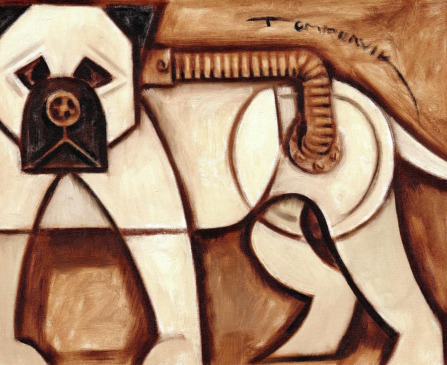 Industrial BullMastiff Dog Art Print Painting by Tommervik