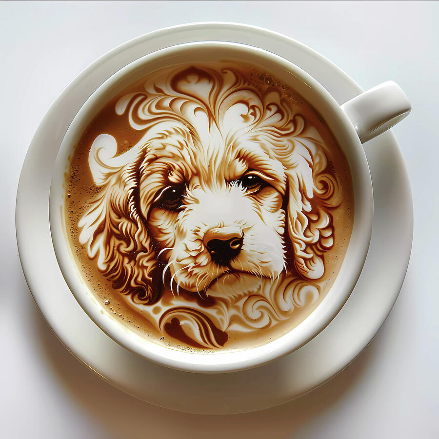 Intricate_coffee_art_as_puppy_white_background_1 Digital Art by Andre Petrov