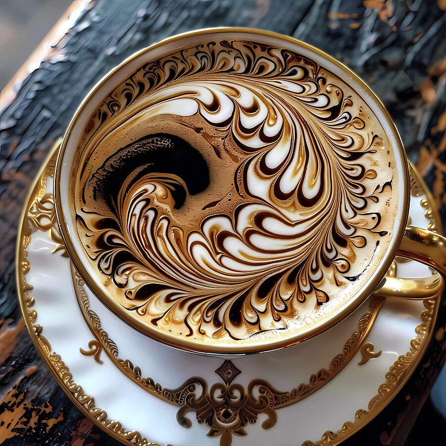 Intricate_coffee_art_as_the_curling_wave_1 Digital Art by Andre Petrov
