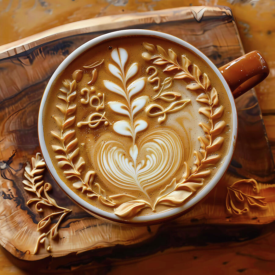 Intricate_coffee_art_as_the_word_joy_1 Digital Art by Andre Petrov