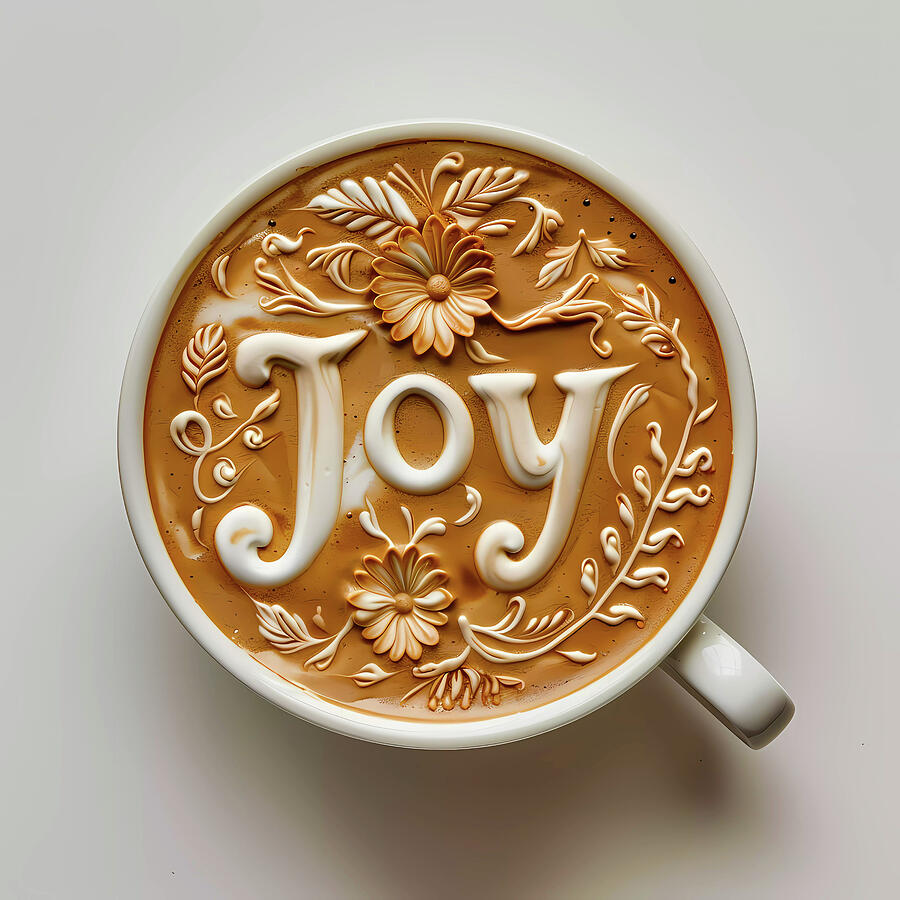 Intricate_coffee_art_as_the_word_joy_2 Digital Art by Andre Petrov