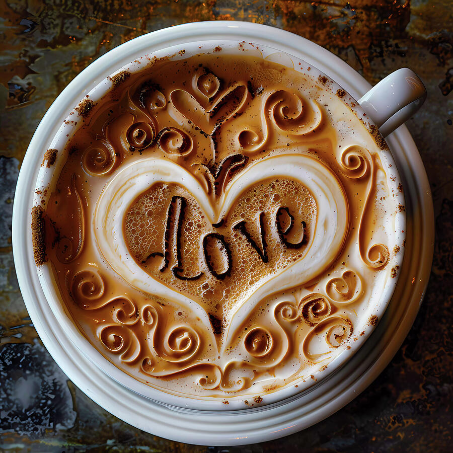 intricate_coffee_art_as_the_word_Love_2 Digital Art by Andre Petrov