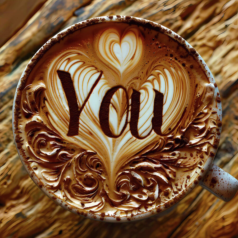 intricate_coffee_art_as_the_word_You_3 Digital Art by Andre Petrov