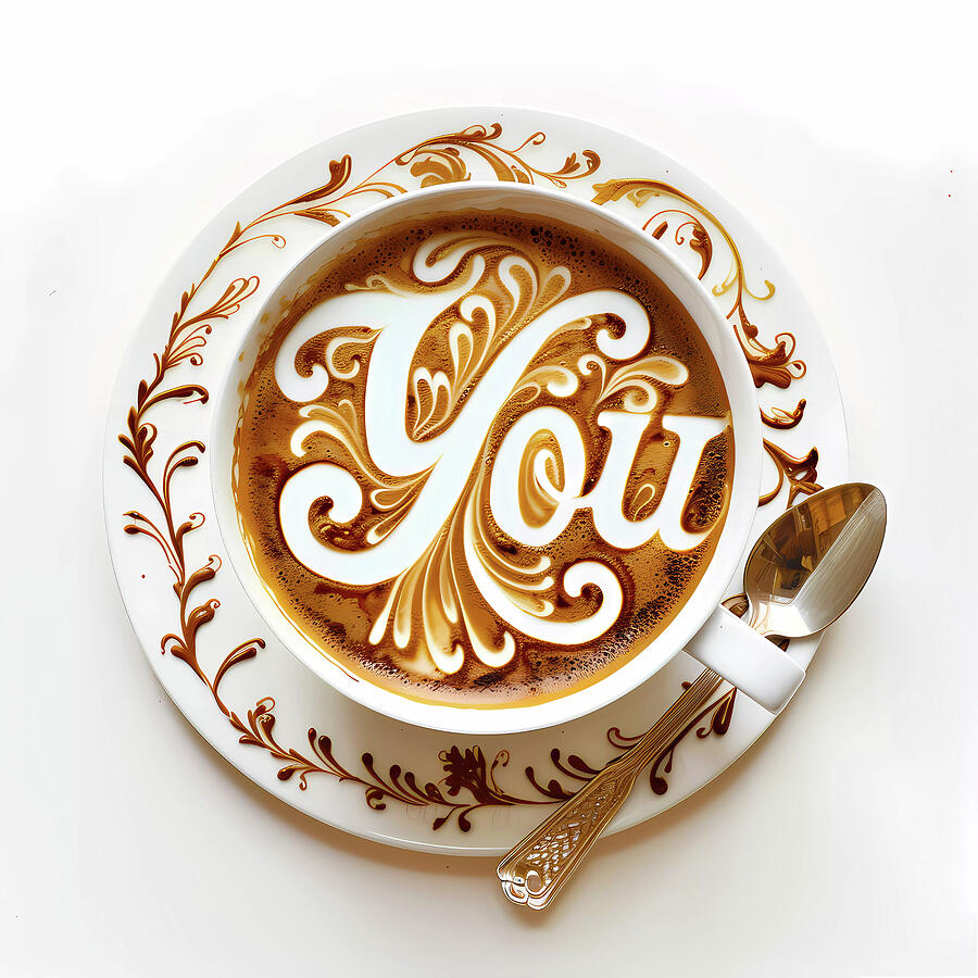 intricate_coffee_art_as_the_word_You_4 Digital Art by Andre Petrov