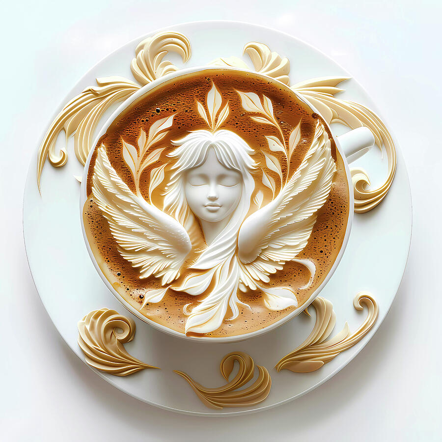 Intricate_coffee_art_as_white_angel_2 Digital Art by Andre Petrov