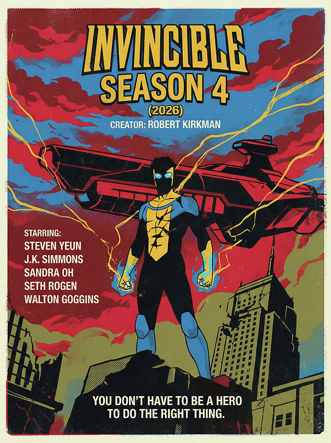 Retro Rifle Invincible Invincible Season 4 - Minimal Movie Retro Film Poster - Vintage ...
