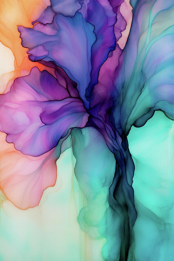 Iris Abstract Art by Peggy Collins